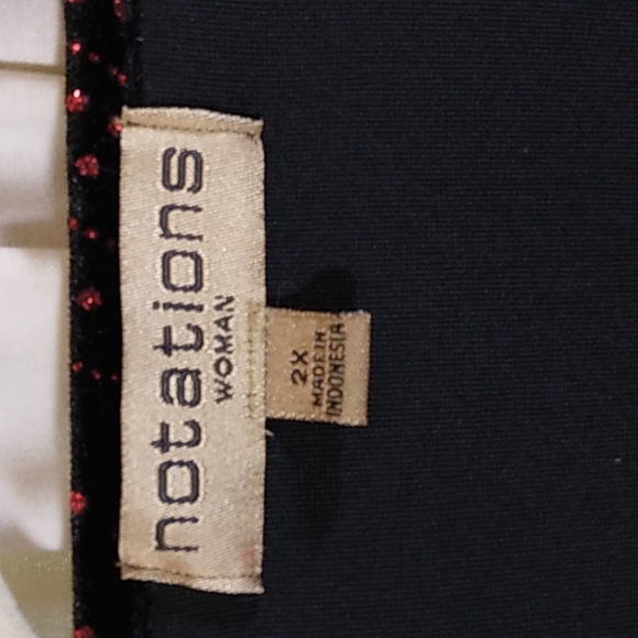 **Notations Sparkling Evening Jacket Top Size 2X Red & Black - Picture 3 of 10